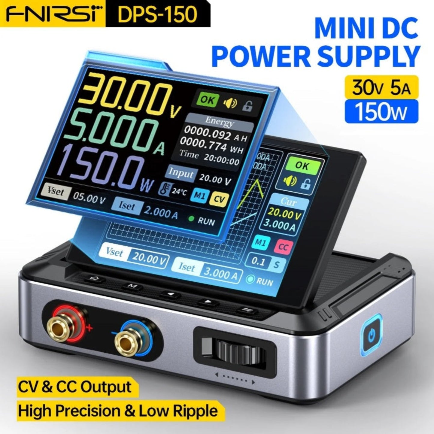DPS-150 顯示 30V 5A 150W 穩定輸出畫面