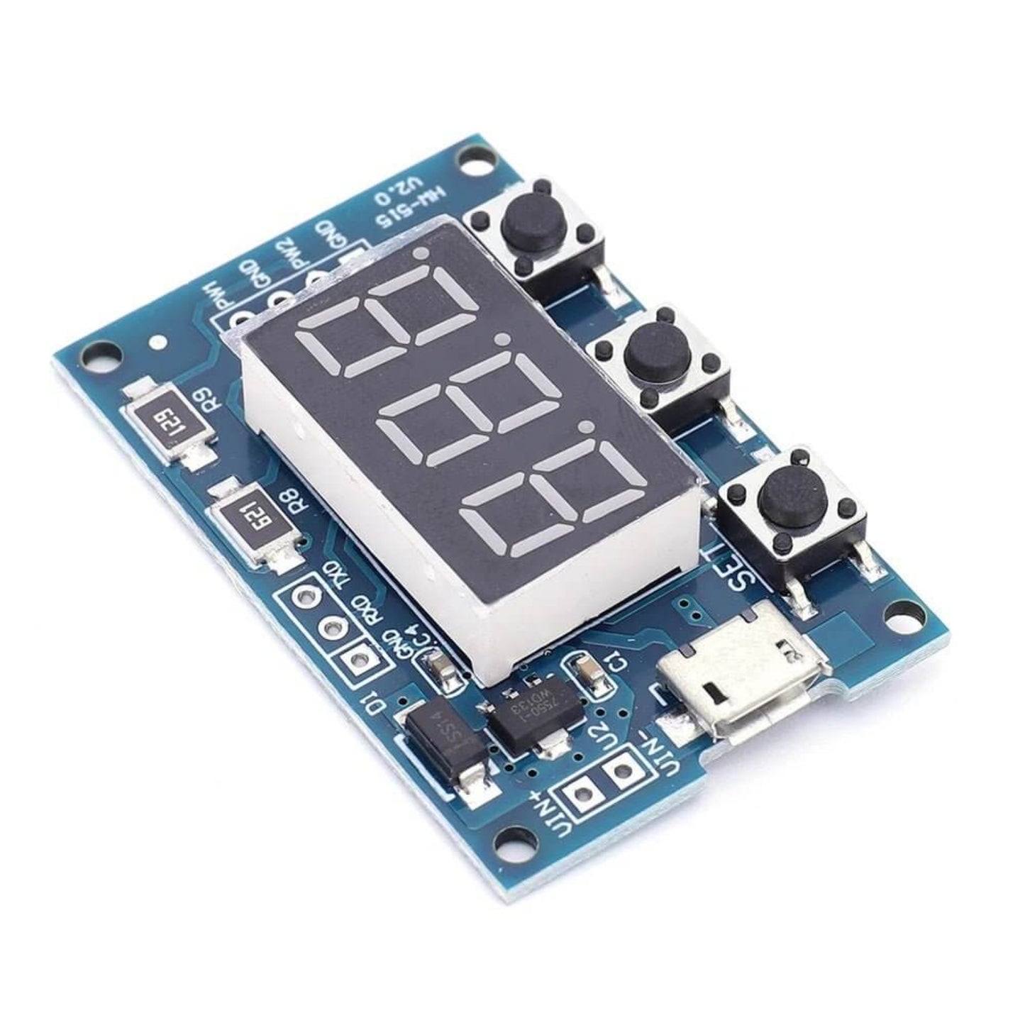 Micro USB 2 Channel PWM Signal Generator Module with adjustable frequency and duty cycle settings.