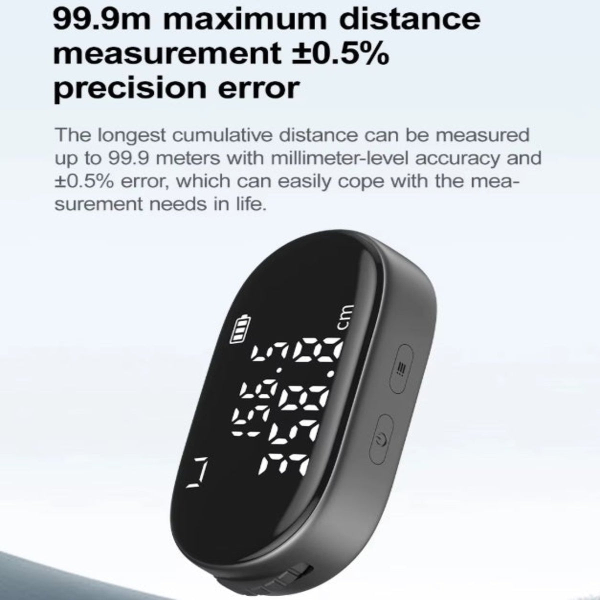 DUKA ATuMan Q2 electronic ruler featuring 99.9m max range and high precision accuracy.