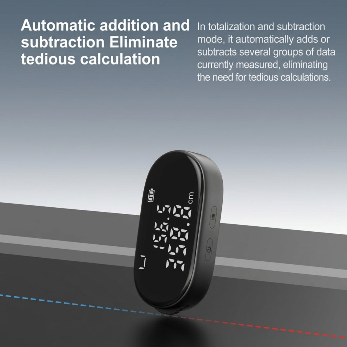 DUKA ATuMan Q2 roller tape measure with automatic addition and subtraction modes.