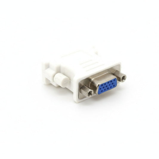 DVI-I 24+5 Male to VGA Female Adapter White