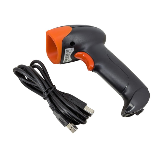 E55B 無線 2D 條碼及 QR Code 掃描槍主機與 USB 線。新昌電腦提供深水埗門市技術支援及現貨。