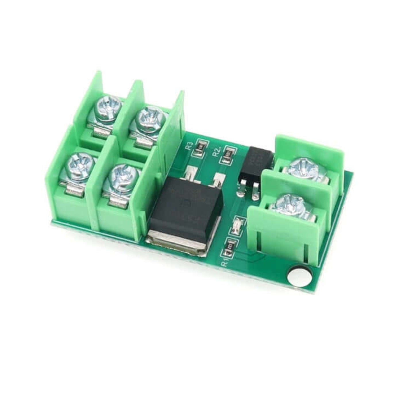 DC 5V–36V Electronic Pulse Trigger Switch with MOSFET driver for motor and LED control.
