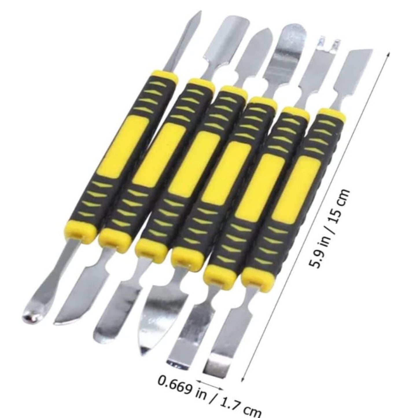 Dimension diagram of the spudger tool showing 15cm length and 1.7cm width.