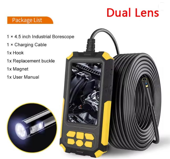 Dual lens endoscope camera package list accessories included