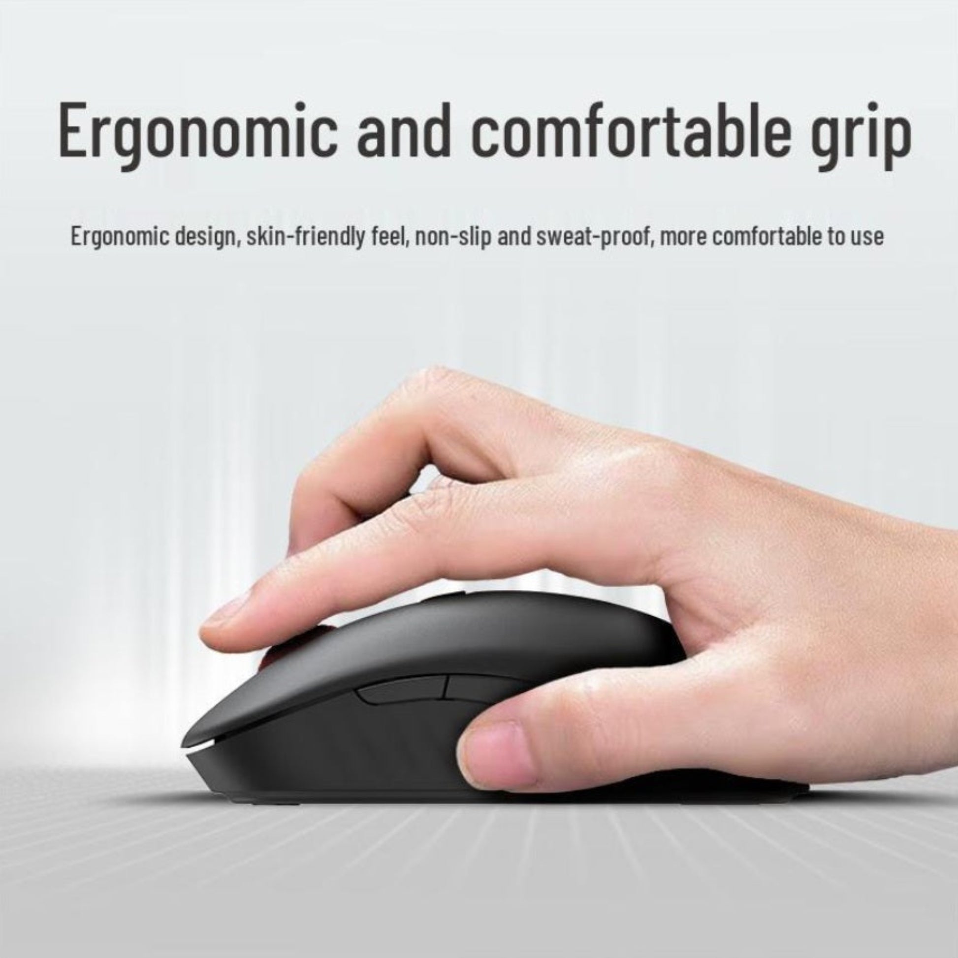 Side view of ergonomic and comfortable grip design with non-slip and sweat-proof finish.
