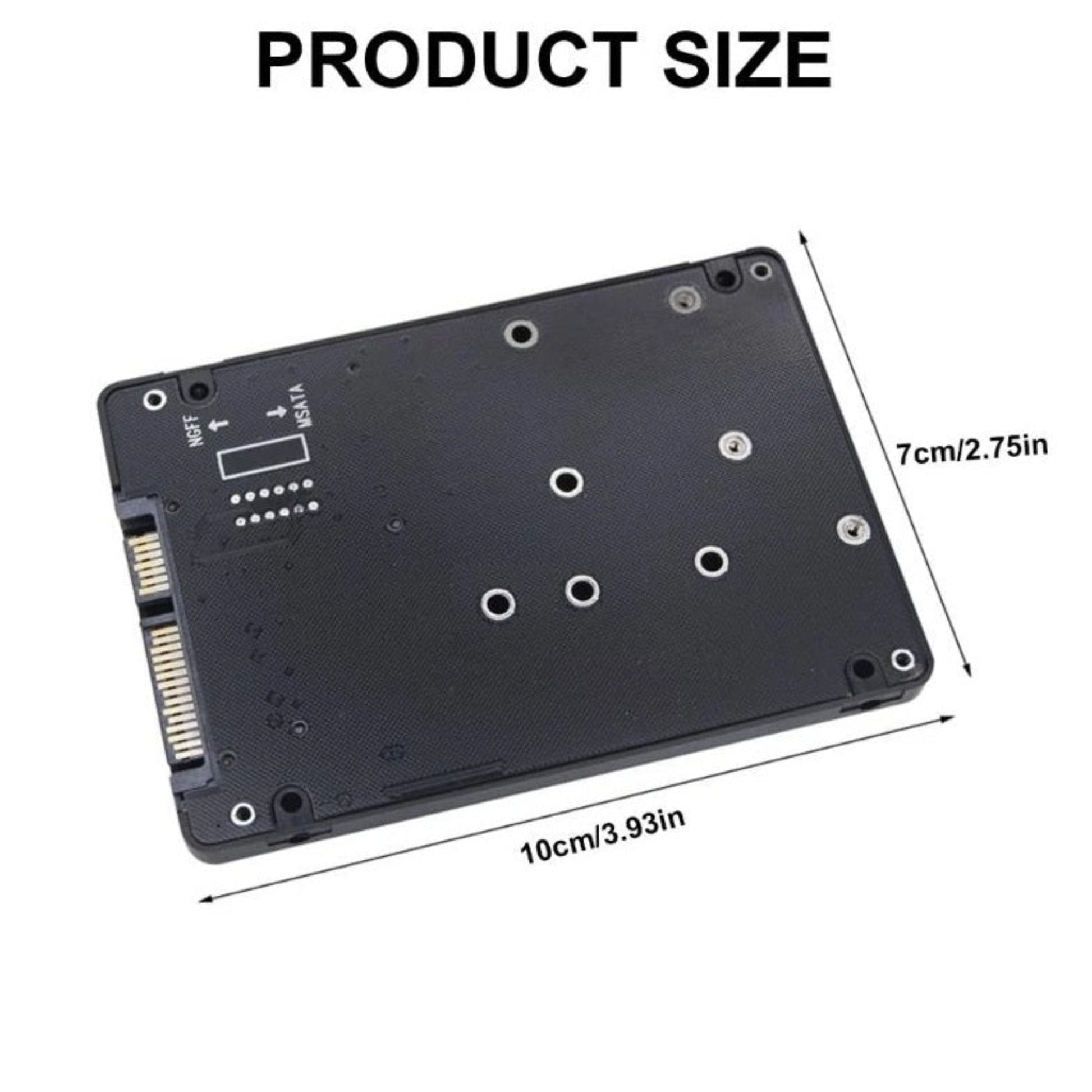 Product dimensions 10cm by 7cm matching standard 2.5 inch drive