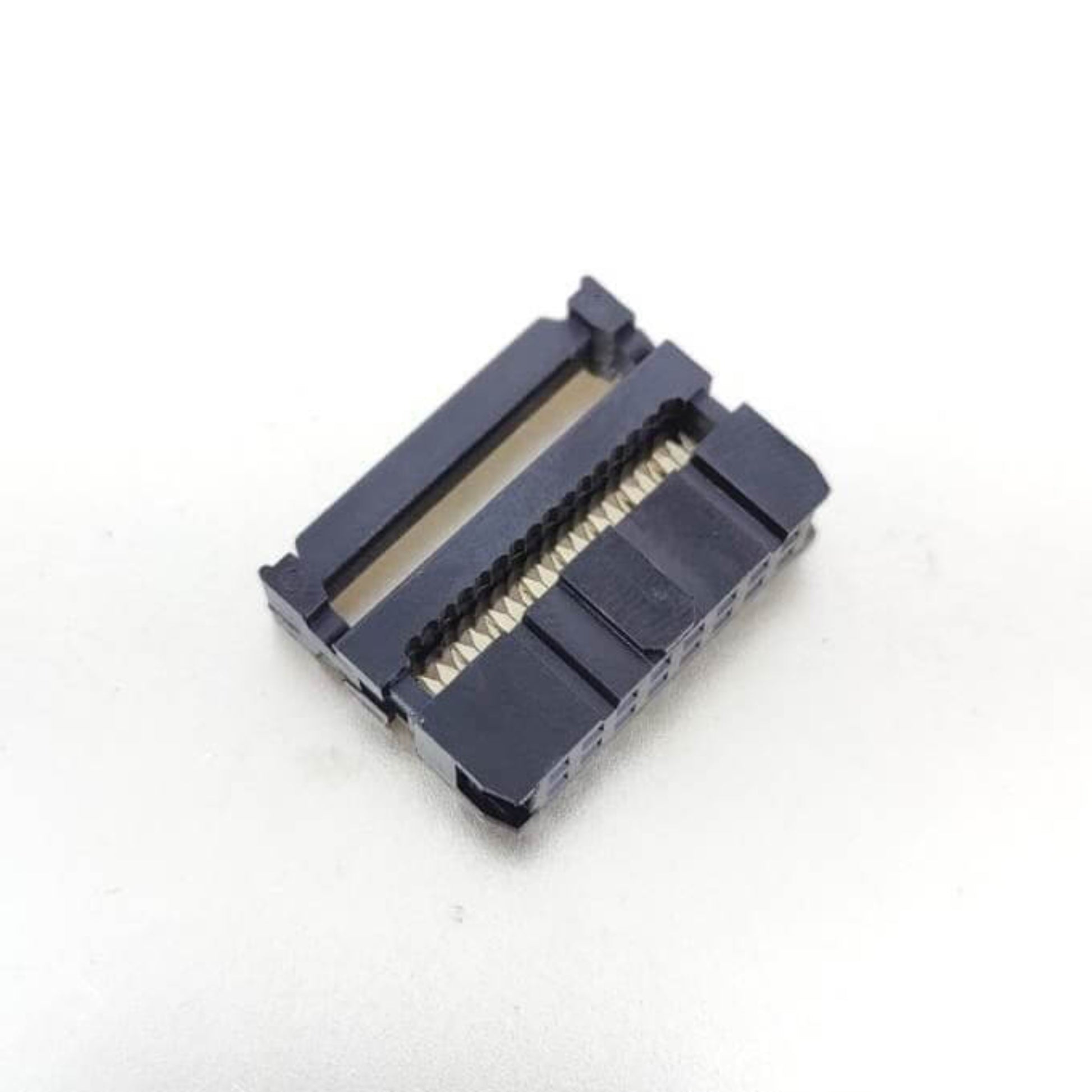 FC-16P IDC socket connector for 2.54mm pitch, designed for 1.27mm ribbon cable, showing detailed construction.