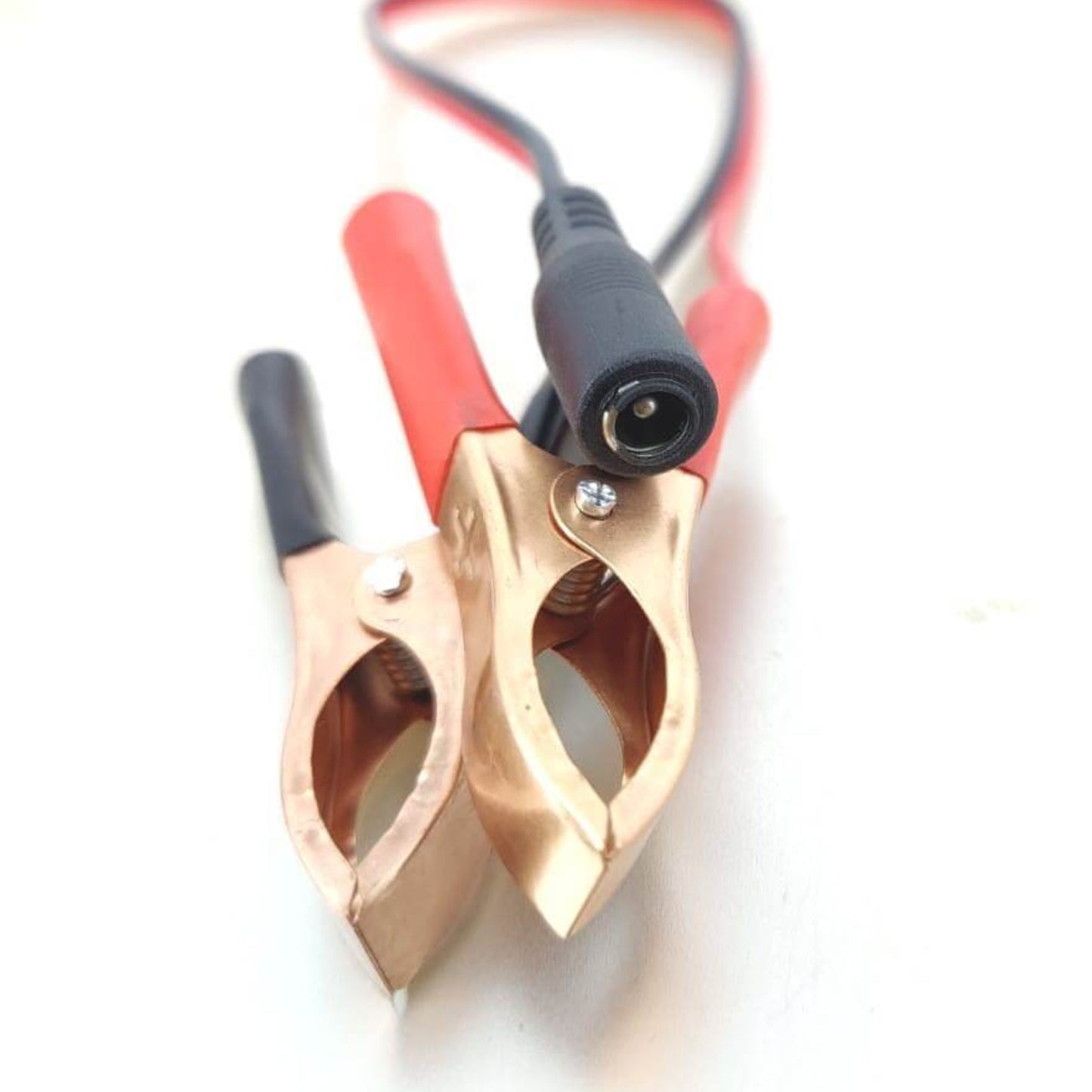 DC 5.5mm x 2.1mm female to alligator clip power cable connectors for LED lighting and CCTV systems.
