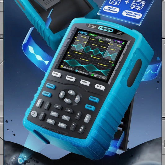 FNIRSI DPOX180H Digital Oscilloscope & Signal Generator showcasing vibrant display and intuitive controls.