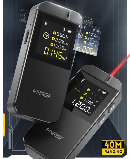 FNIRSI IR40 Smart Laser Rangefinder displaying digital measurements for precise 40M distance calculations and easy usability.
