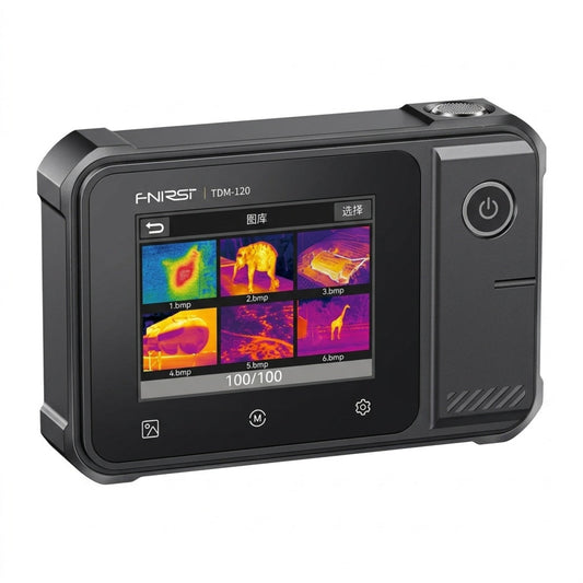 FNIRSI TDM-120P 2-in-1 thermal imager multimeter with 2.8-inch touchscreen for professional electrical testing.