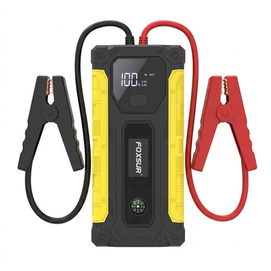 Foxsur 800A 汽車跳啟電源及 26,800mAh 外置充電器 (過江龍)，配備顯示屏及指南針。
