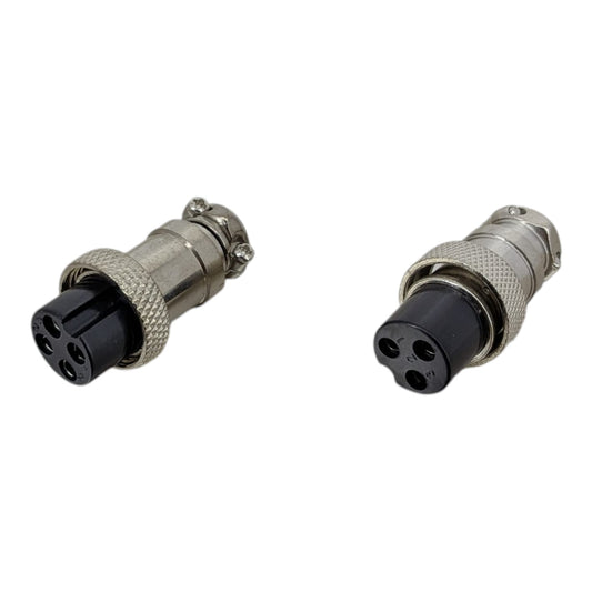 GX16 3-pin and 4-pin female aviation connector front view.