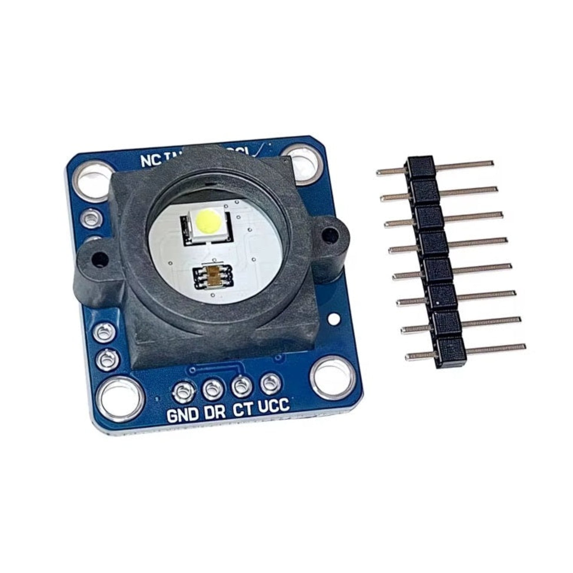 GY-33 TCS34725 顏色識別感測器模組正面圖，清晰顯示內建的 MCU 運算晶片。
