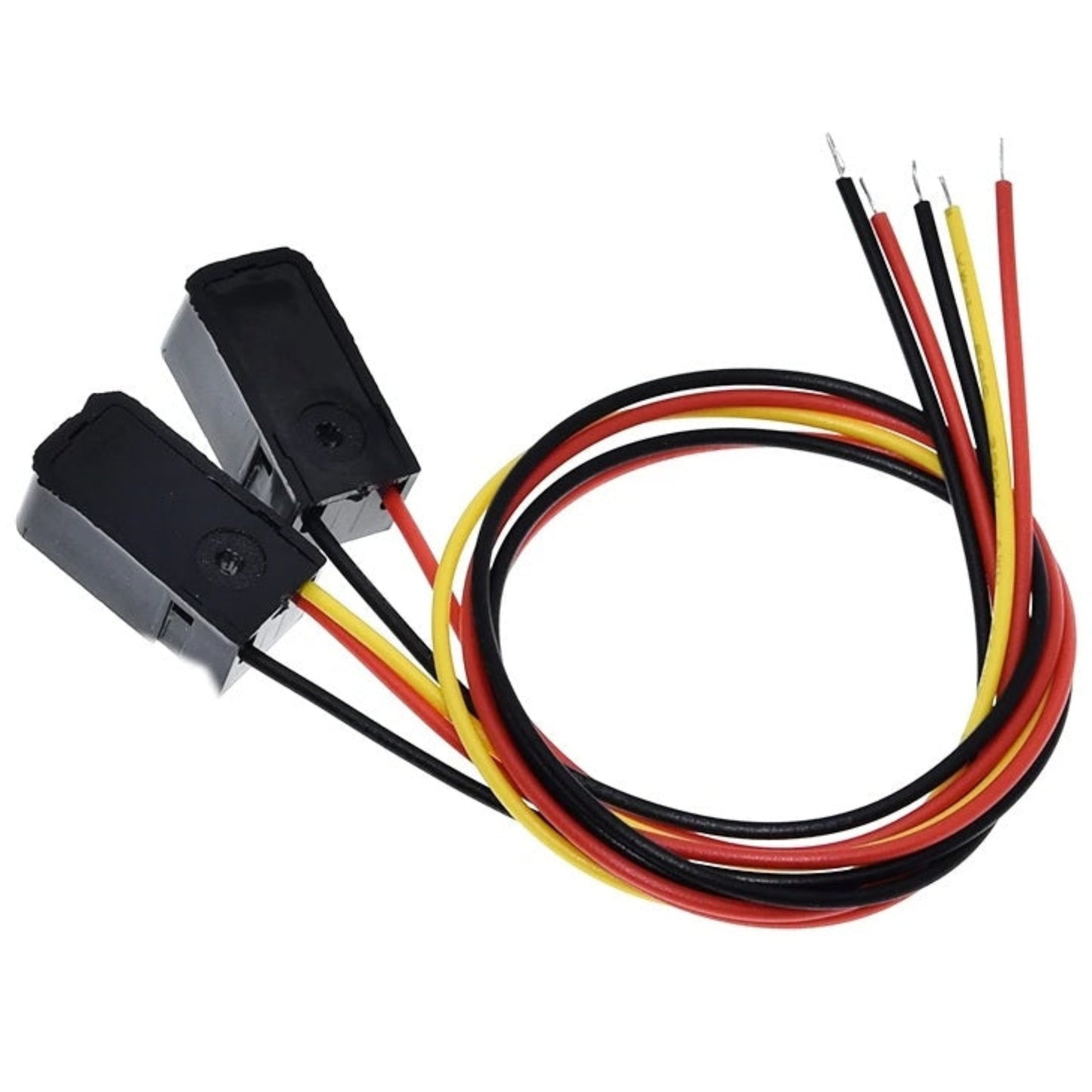 Full view of the HD-DS200CM emitter (2-wire) and receiver (3-wire) set.