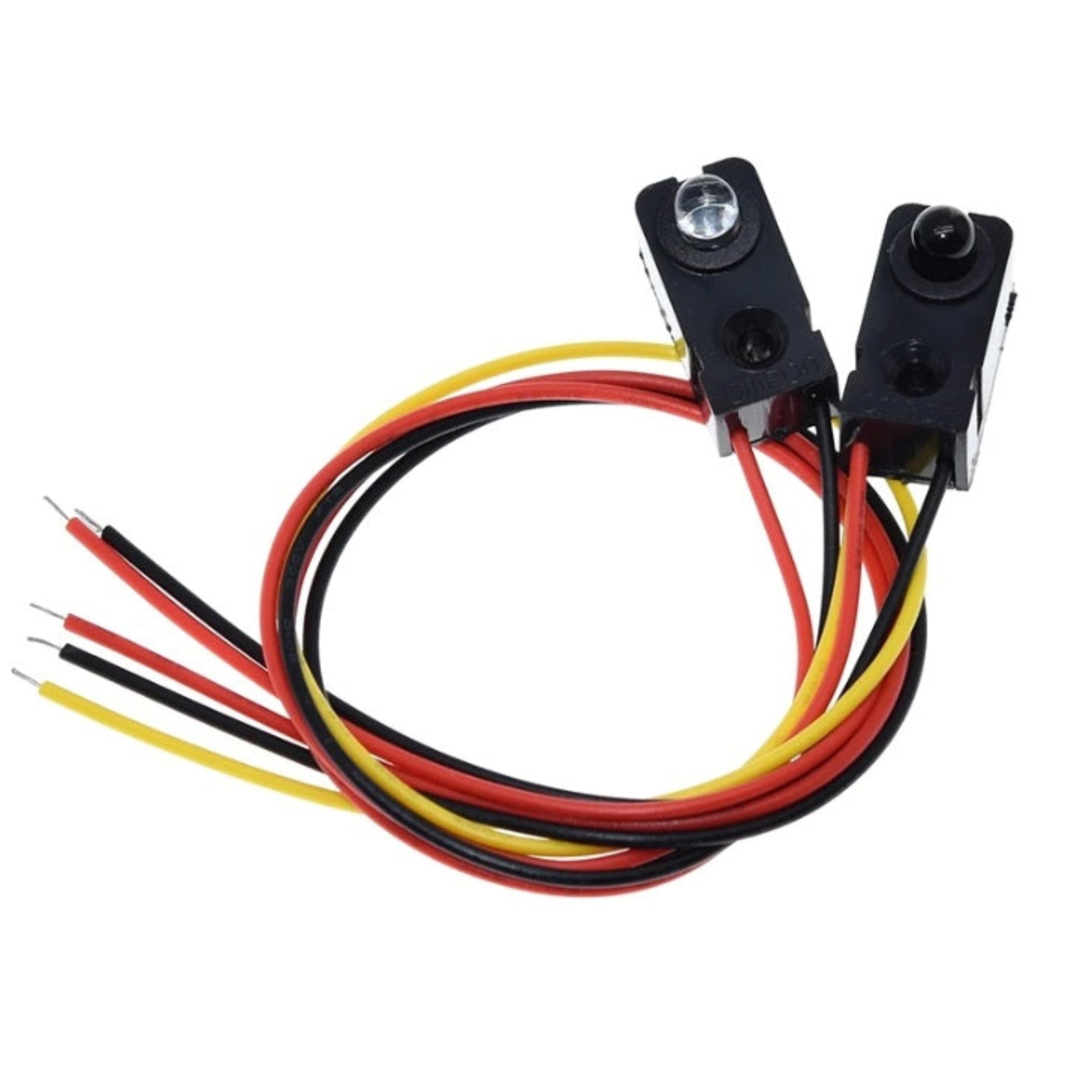 HD-DS200CM infrared through-beam sensor pair with emitter and receiver.
