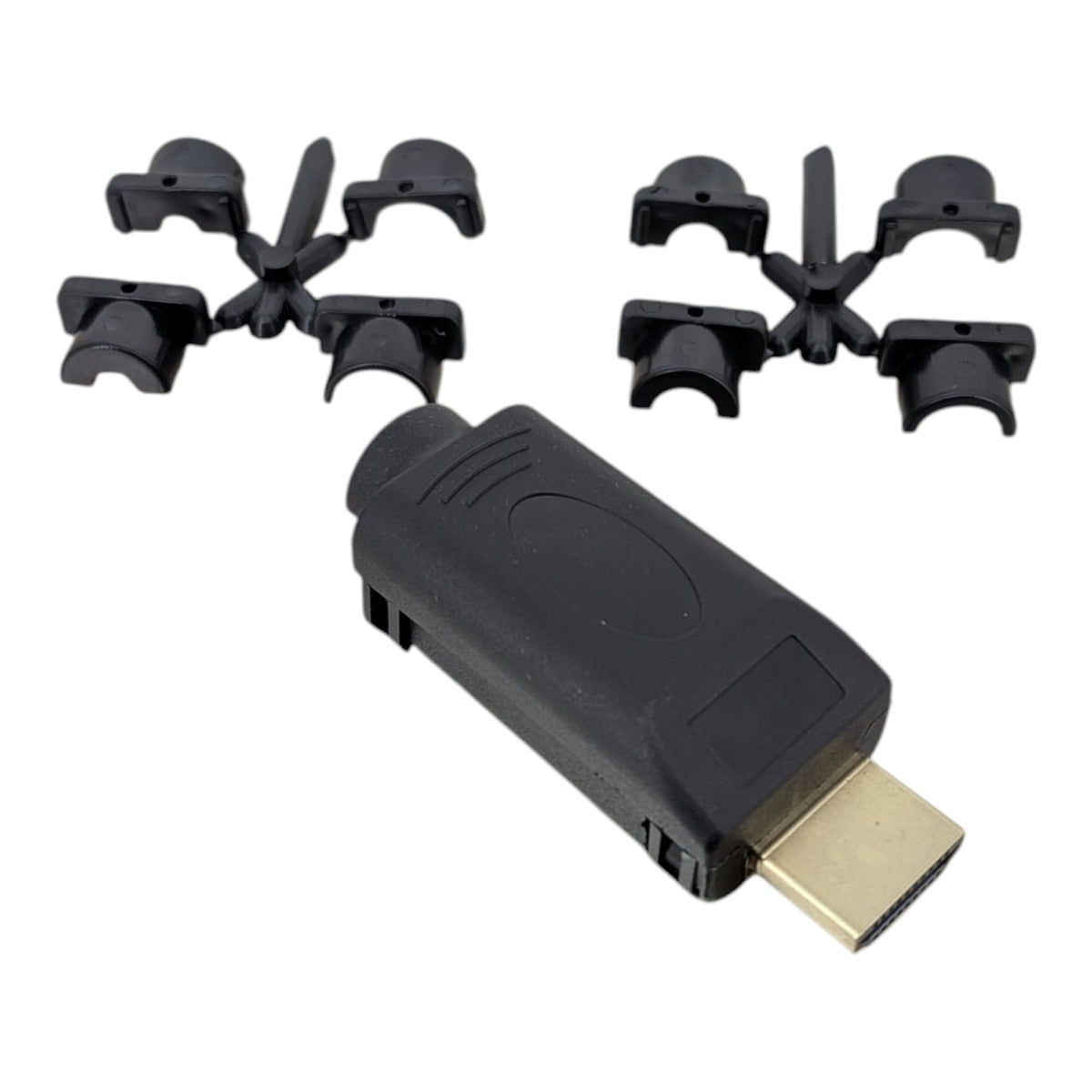 HDMI 2.0 分線頭及多款防折斷線扣配件，確保各種粗幼線材穩固連接，適合企業工程批量採購。