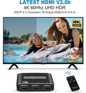 HDMI 2.0 Switcher 3 in 1 Out 4K