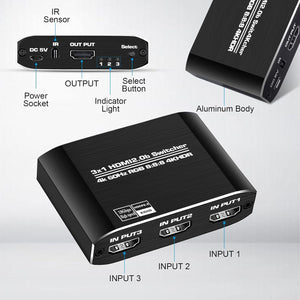 HDMI 2.0 Switcher 3 in 1 Out 4K