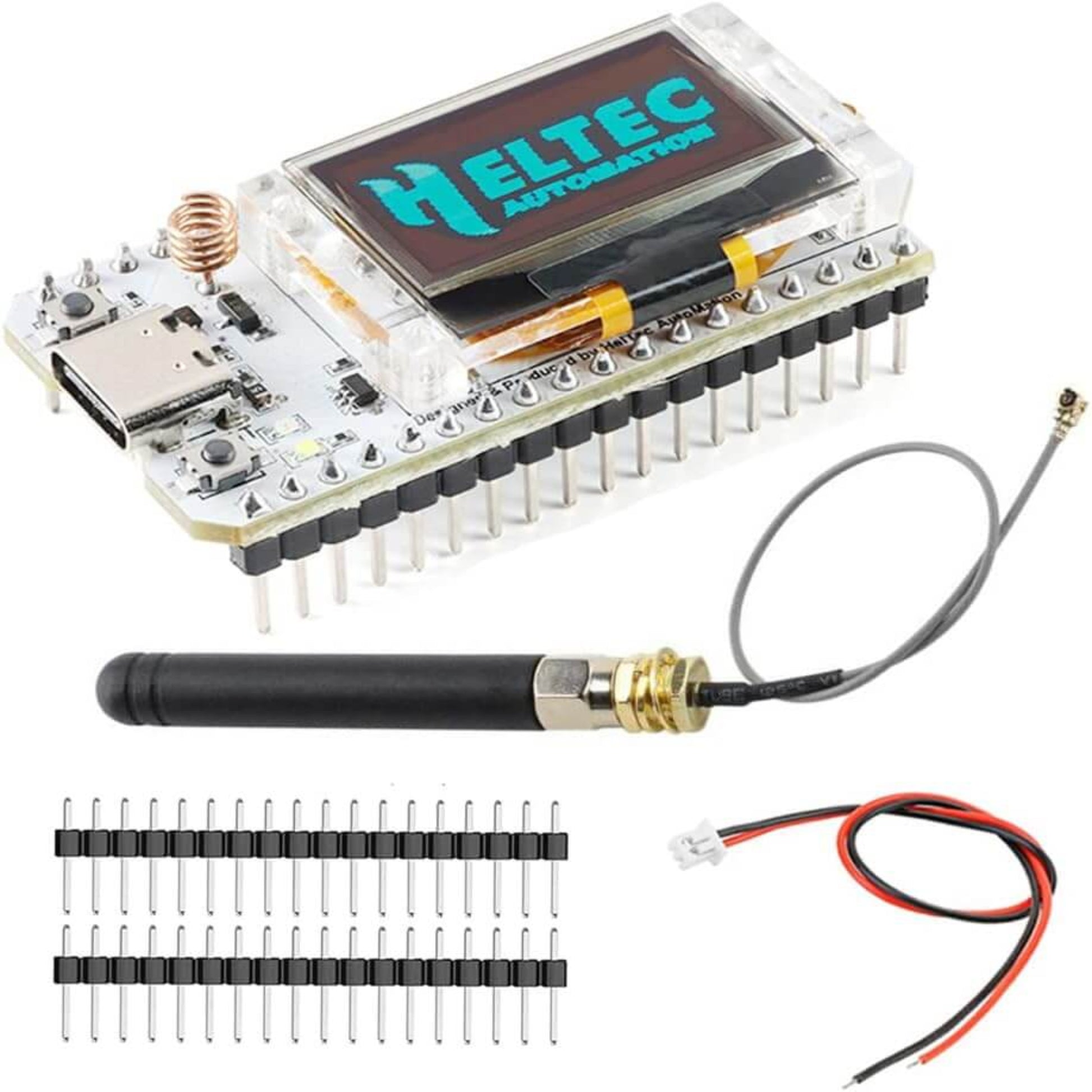 Heltec LoRa 32 V3 development kit with ESP32, 0.96 inch OLED display, and 863-928MHz LoRa antenna for Arduino.