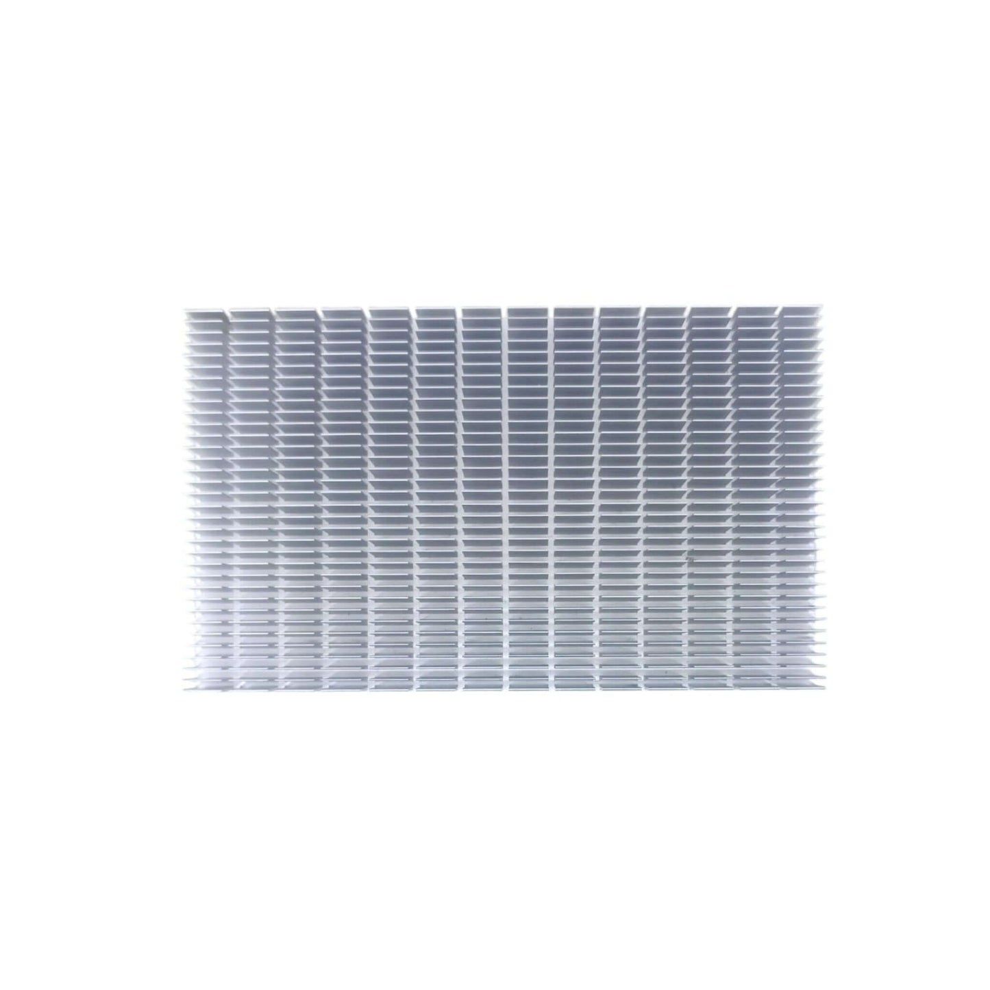 Top-down view of a 150x90x15mm high-density aluminum heat sink. Features a large grid of fins for maximum cooling.