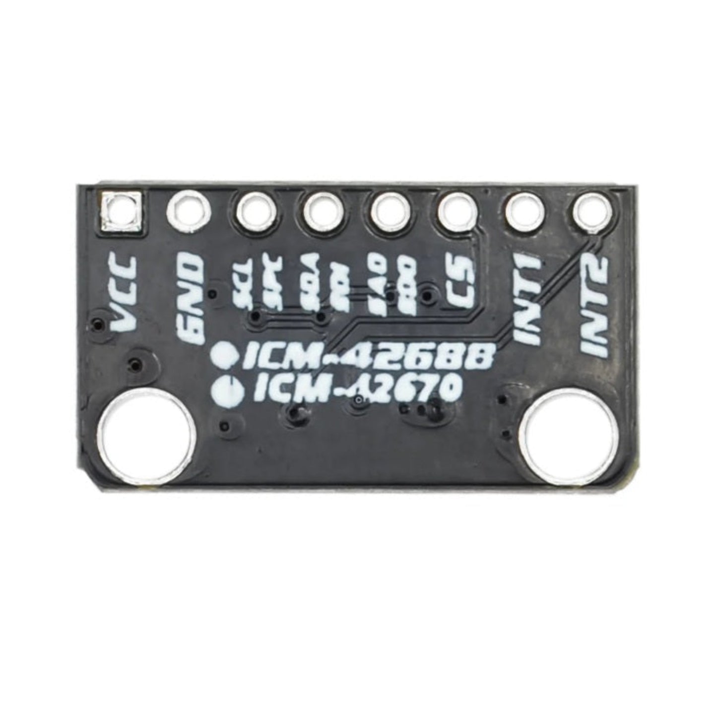 Pinout configuration of ICM-42688 module showing I2C and SPI interface pins.