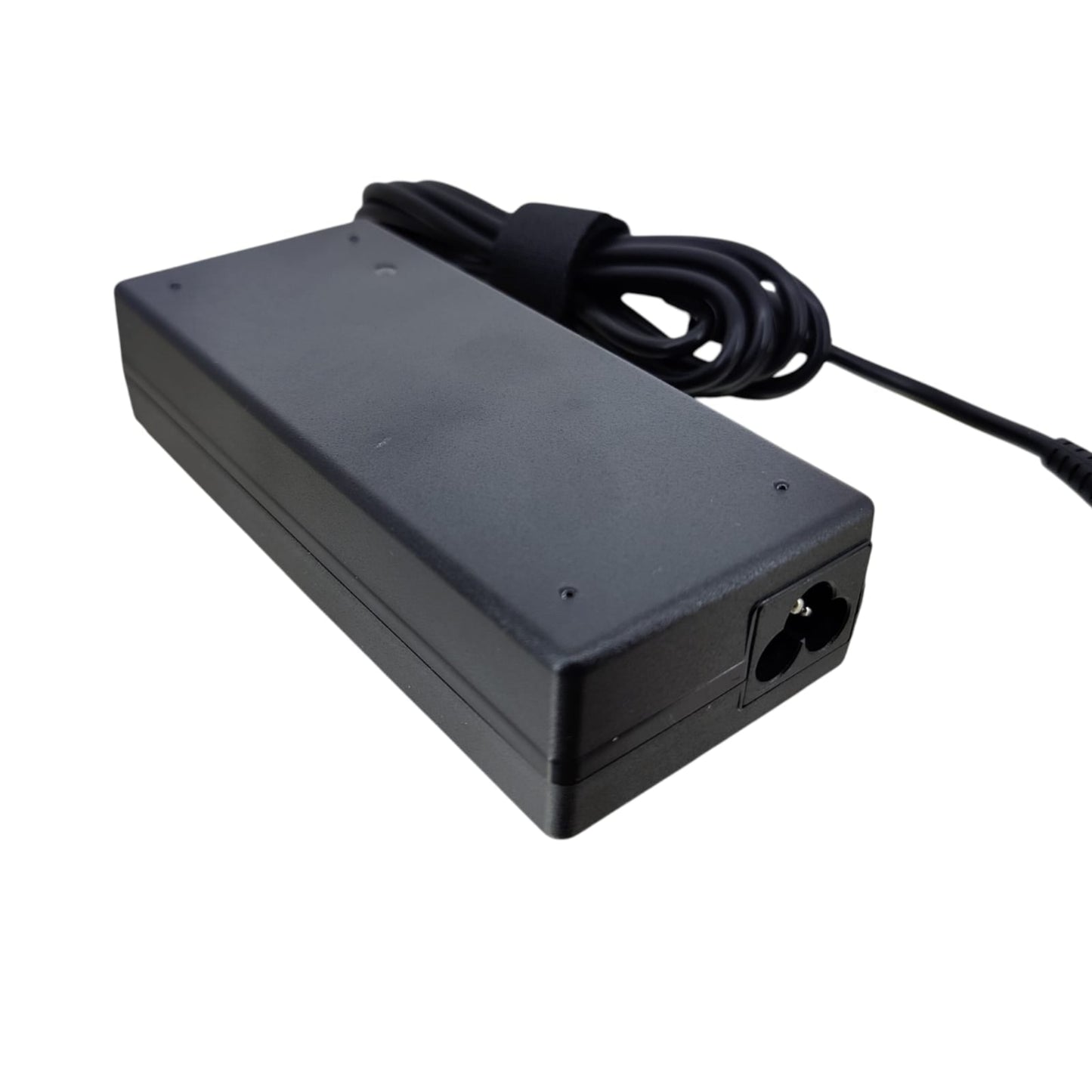 Input power port showing IEC C5 Mickey Mouse style connector on the adapter brick.