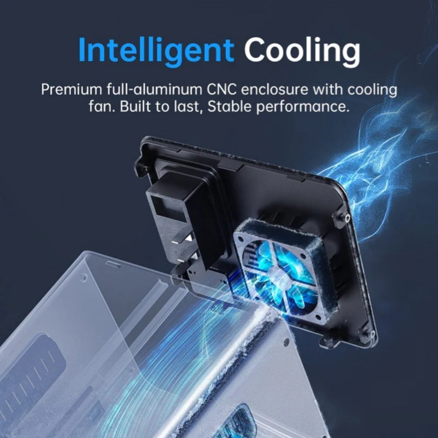 IPS3608 採用全鋁合金 CNC 機身及智能散熱風扇的內部結構圖。