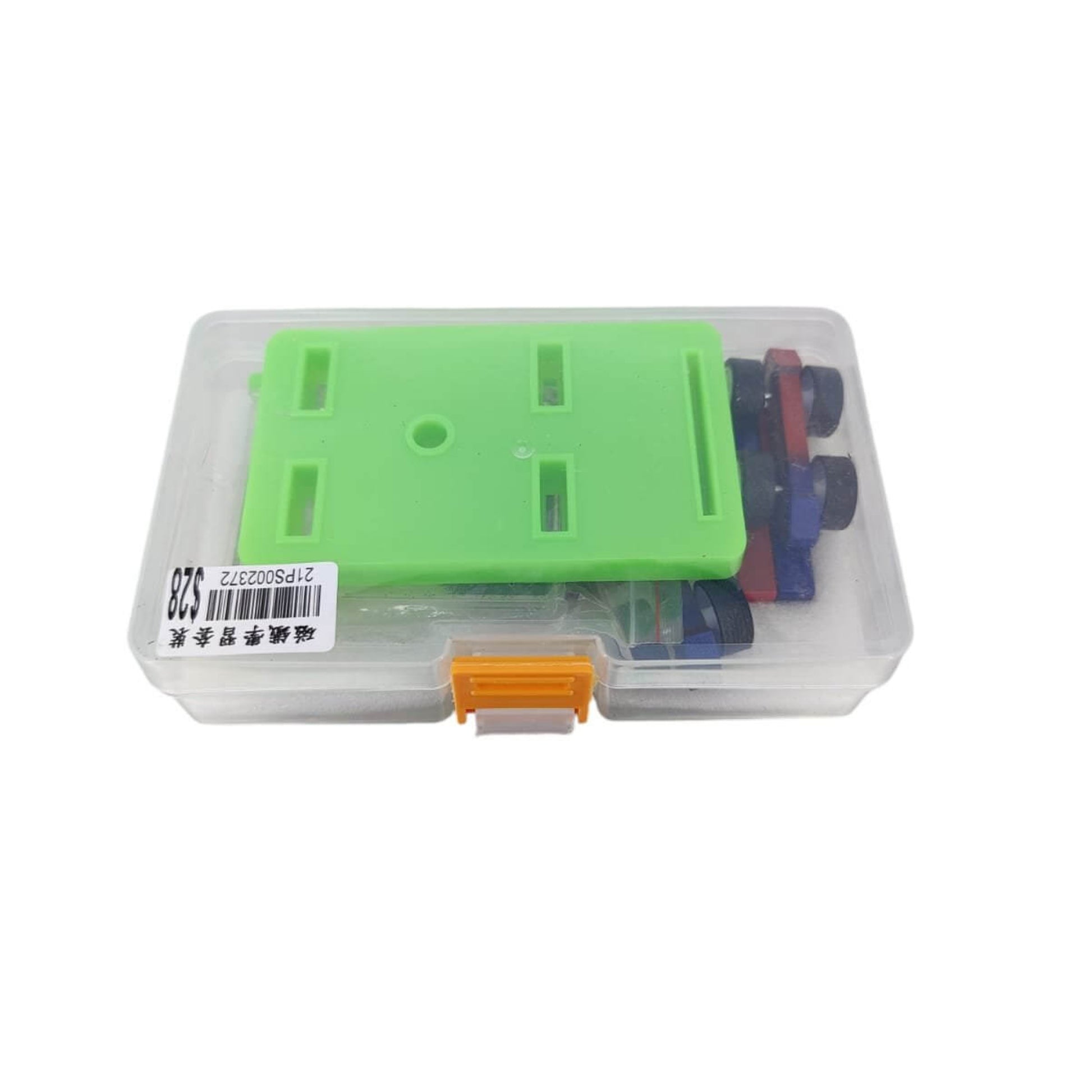 13-piece junior science magnetism set in a clear plastic storage box