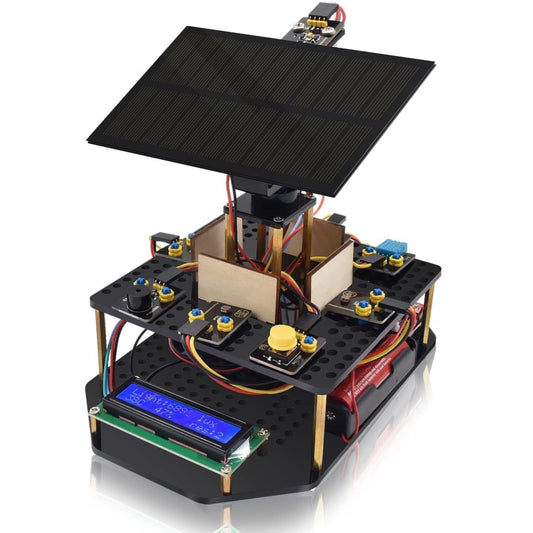Assembled Keyestudio Solar Tracking DIY Kit for Arduino with LCD display.