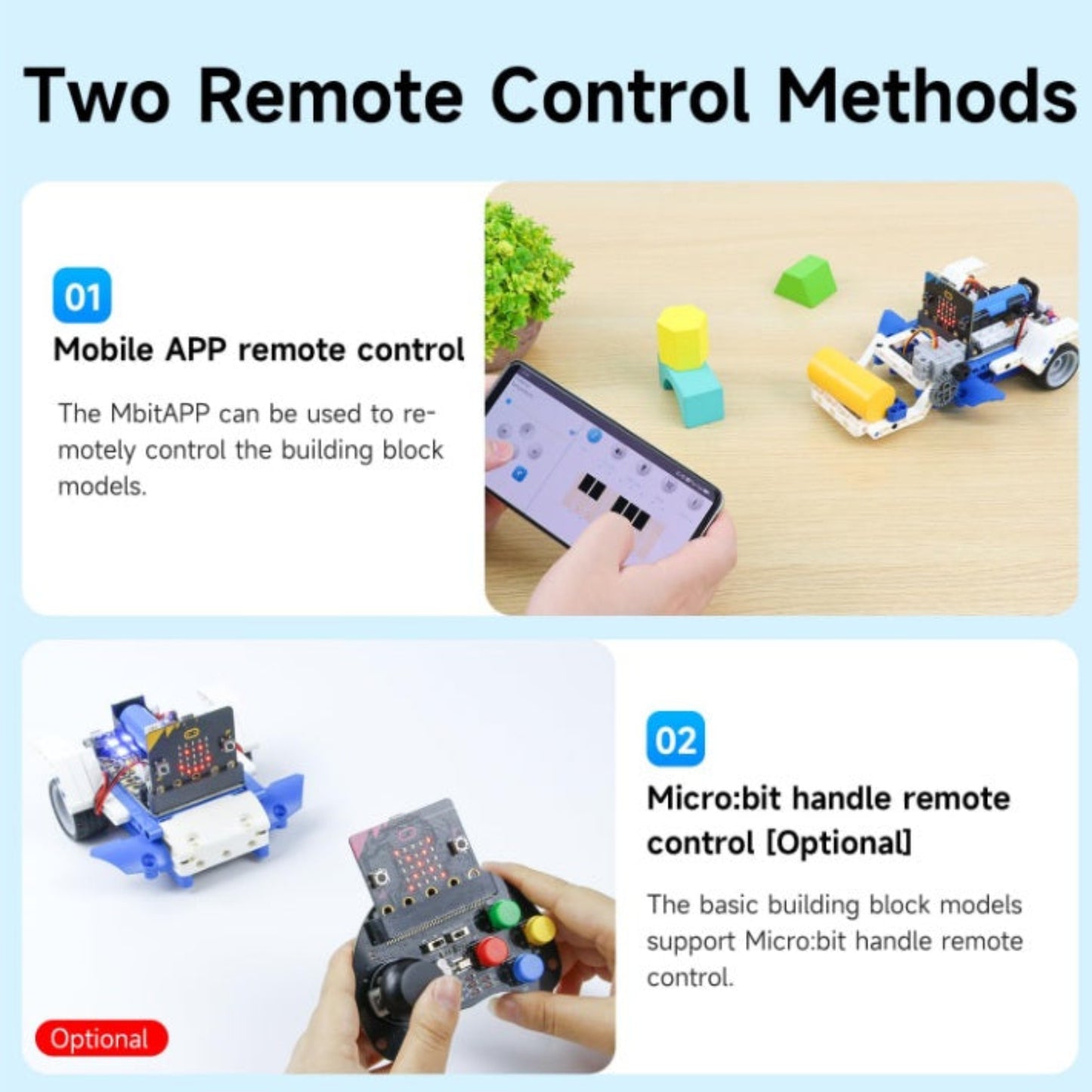 Child learning logic and coding through building and programming the Yahboom Micro:bit 16-in-1 robot.