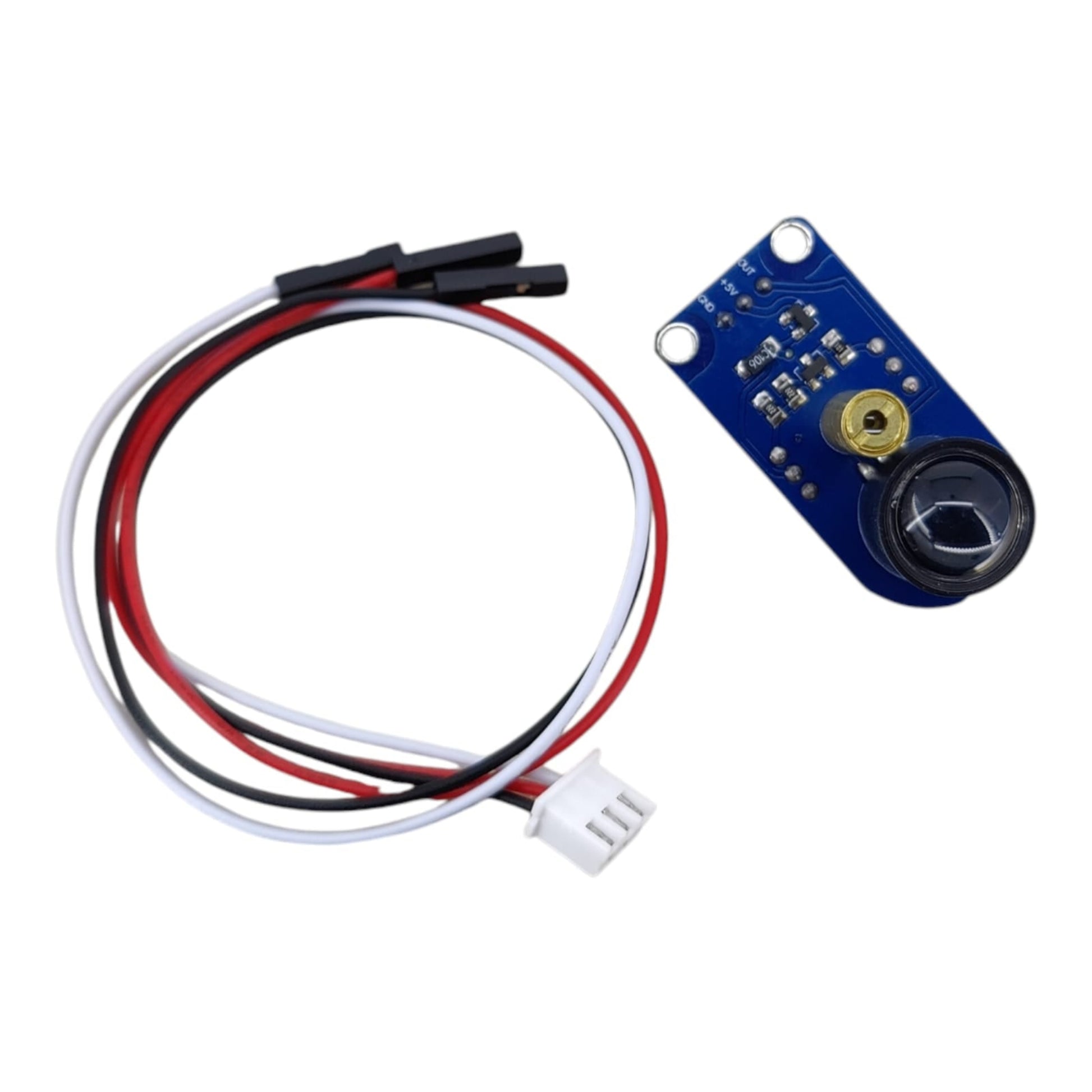 Top view of 5V Laser Obstacle Avoidance Sensor showing laser emitter and receiver lens.