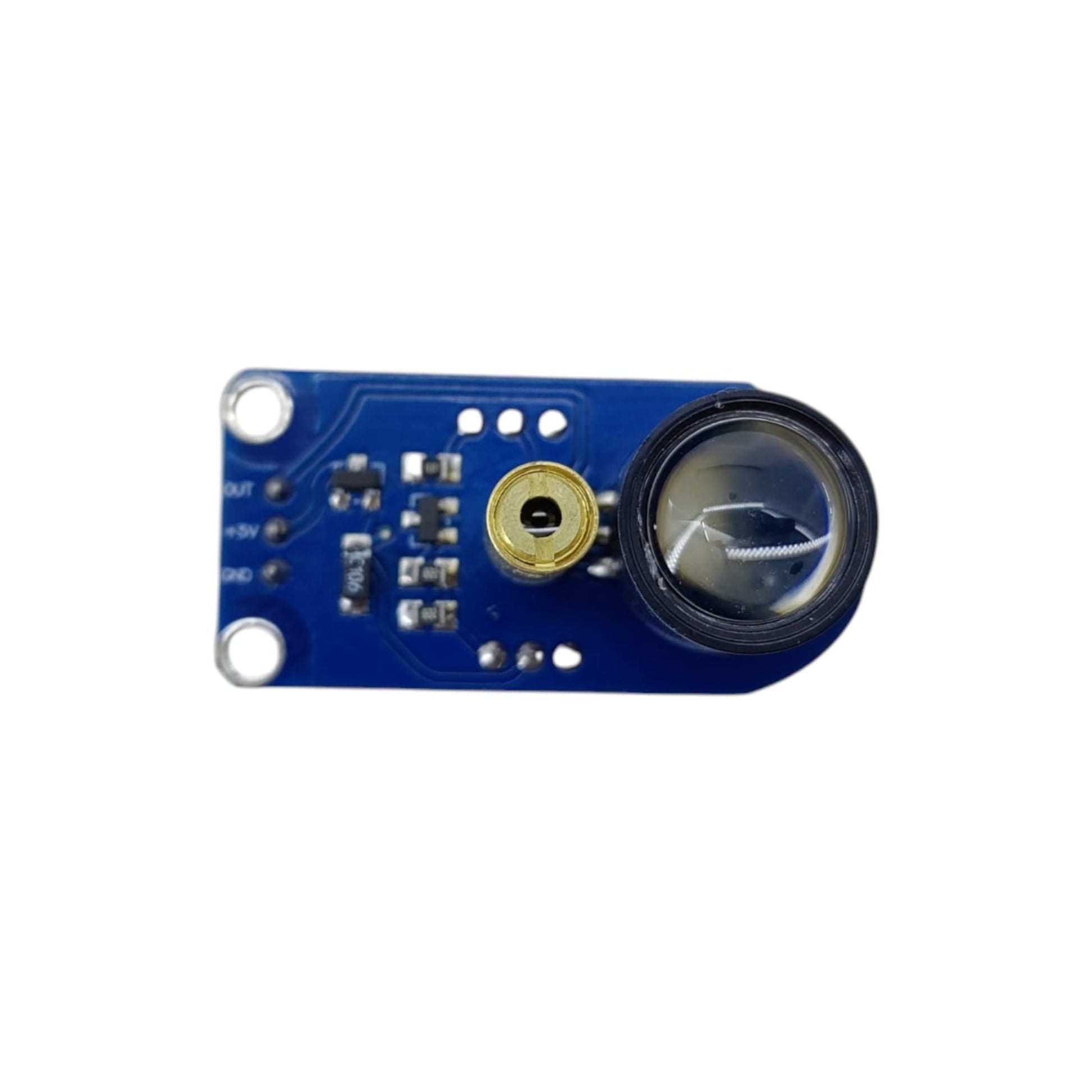 Close up of the laser diode and optical lens on the obstacle avoidance module.