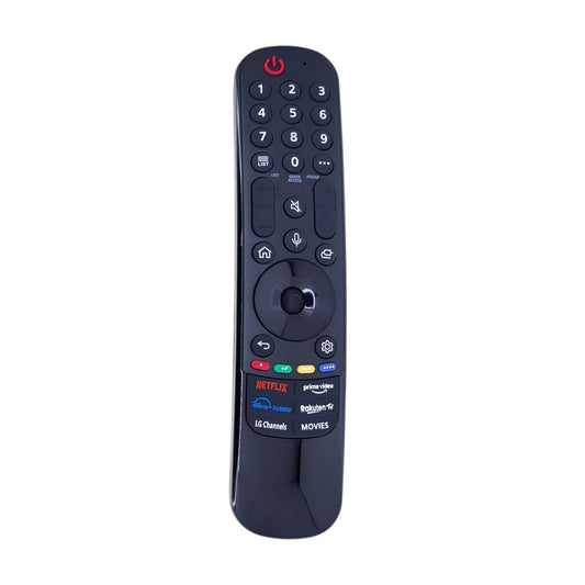 Front view of LG Magic Remote replacement MR20GA showing Netflix and Prime Video buttons.