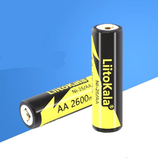 LiitoKala Ni-26/AA 1.2V 2600mAh rechargeable battery for remote controls, toys, and cameras.