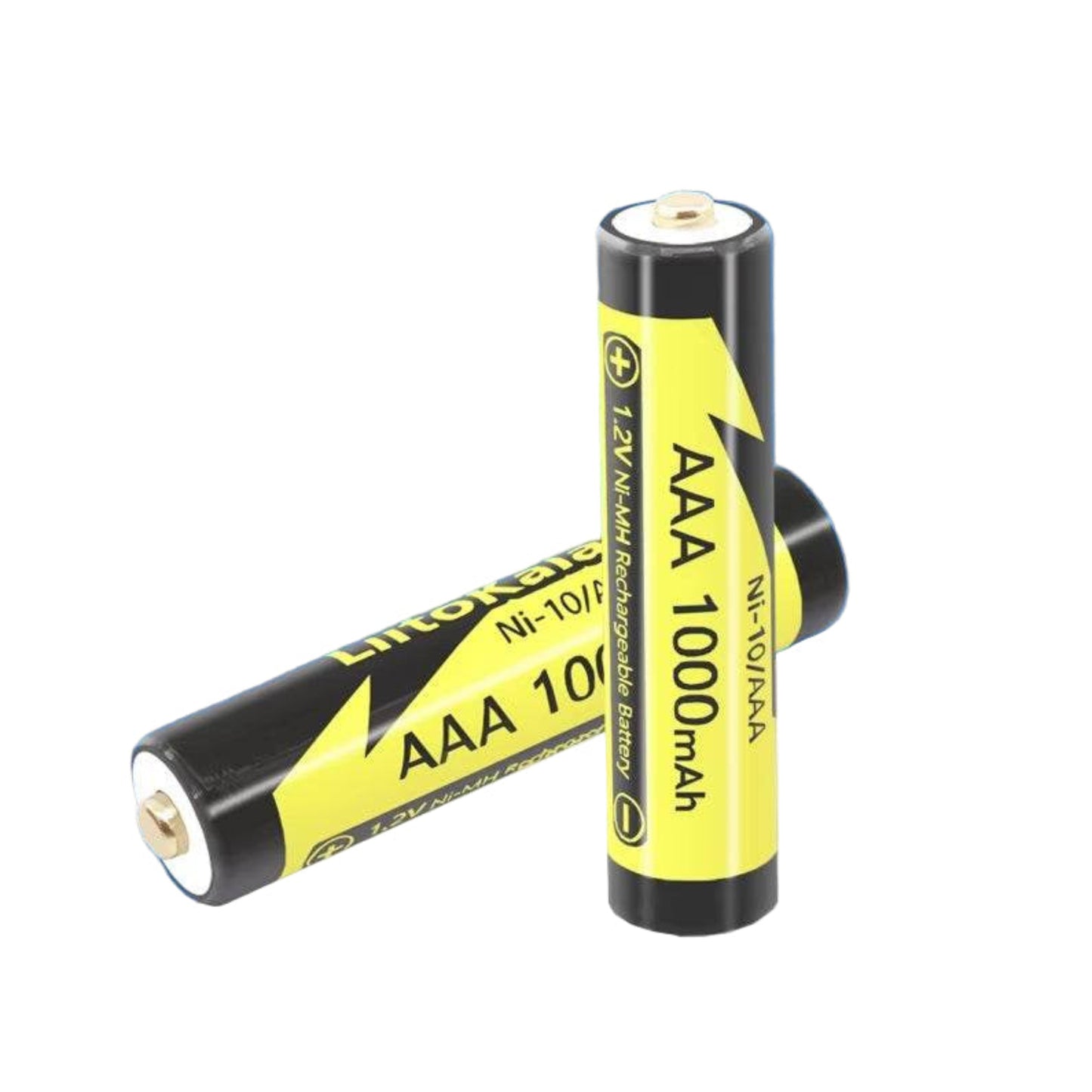 LiitoKala AAA 1000mAh rechargeable batteries, 1.2V Ni-MH, leak-proof, low self-consumption, suitable for various devices.