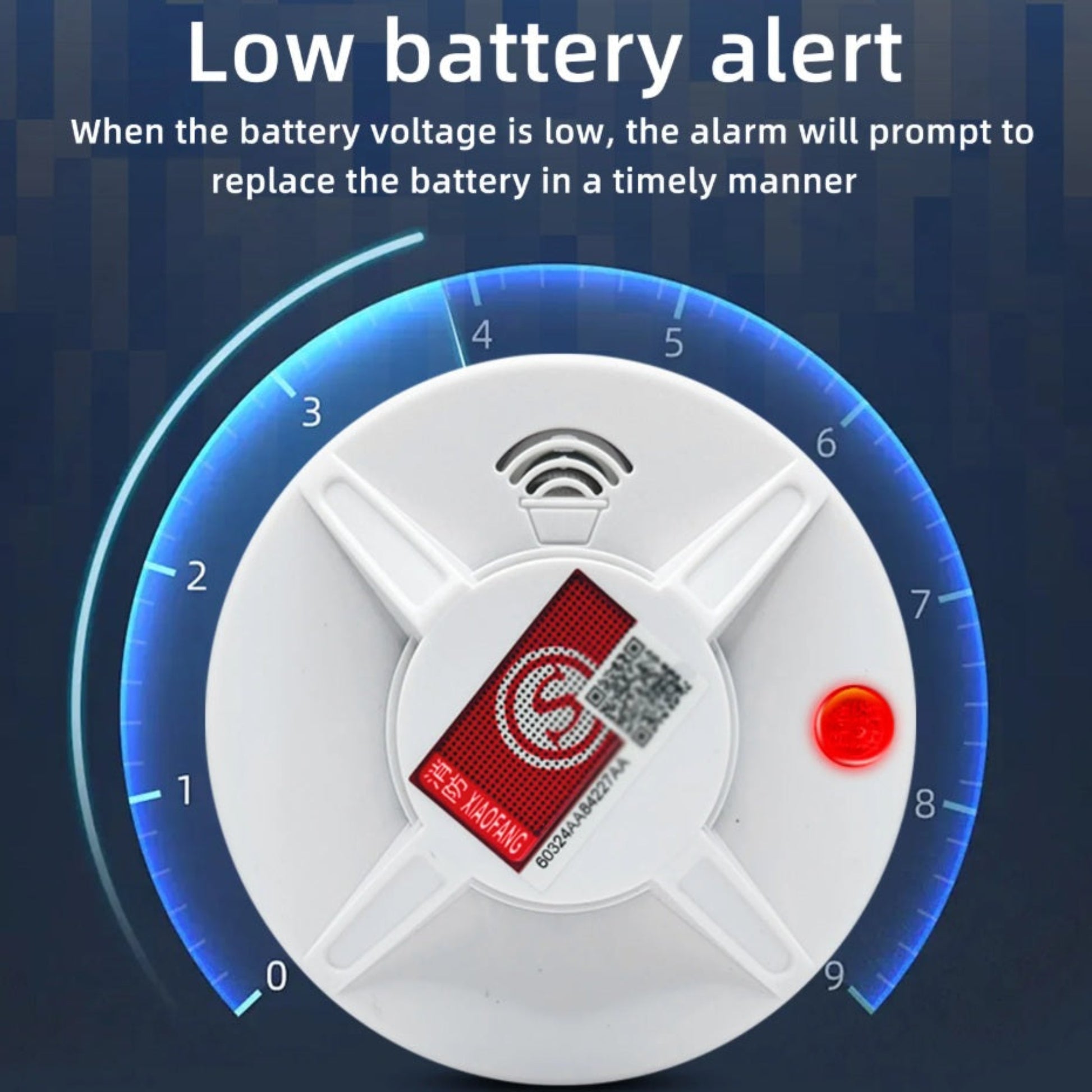 Smoke alarm specific low battery warning indicator light