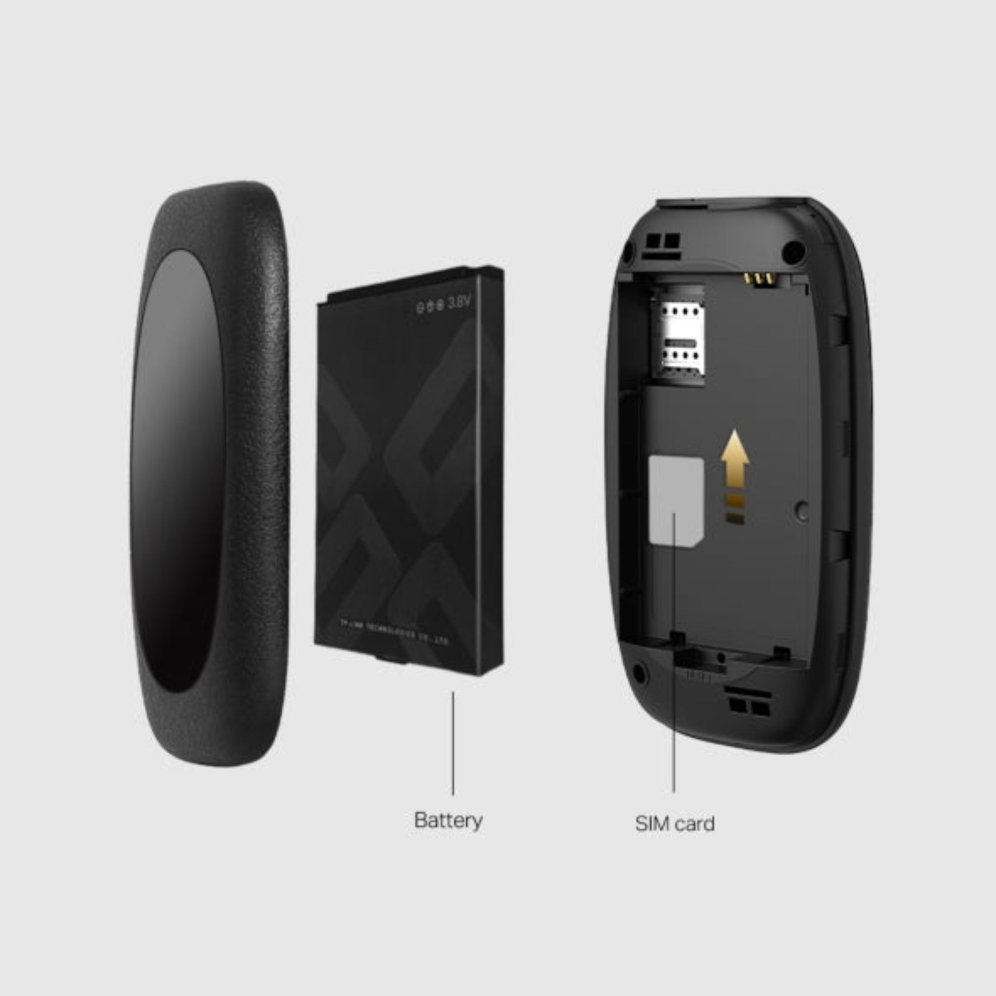 打開 M7000 背蓋，展示內置的 2150mAh 大容量充電池及標準 Micro SIM 卡插槽。