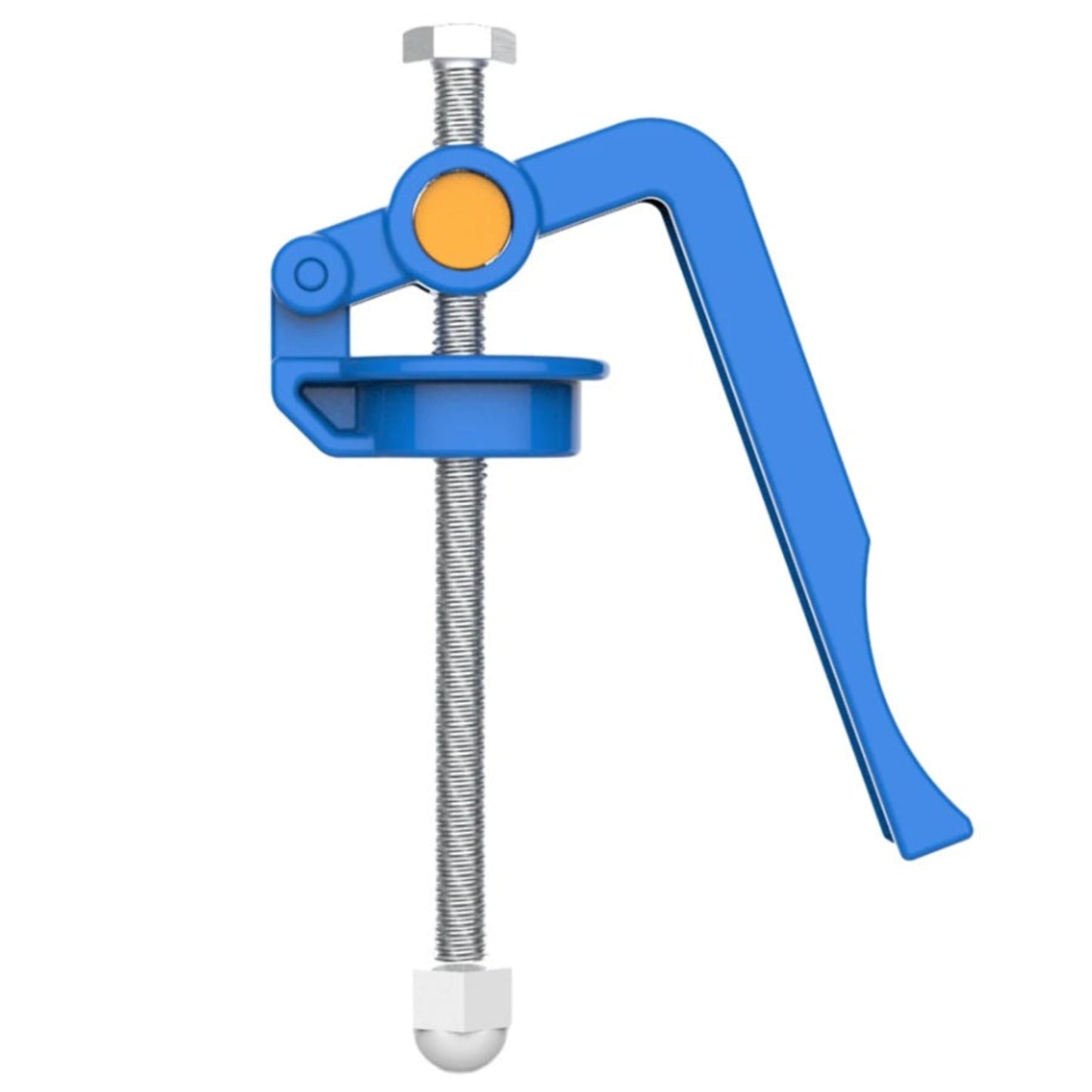 Blue engineering plastic solder paste booster tool with stainless steel screw mechanism.