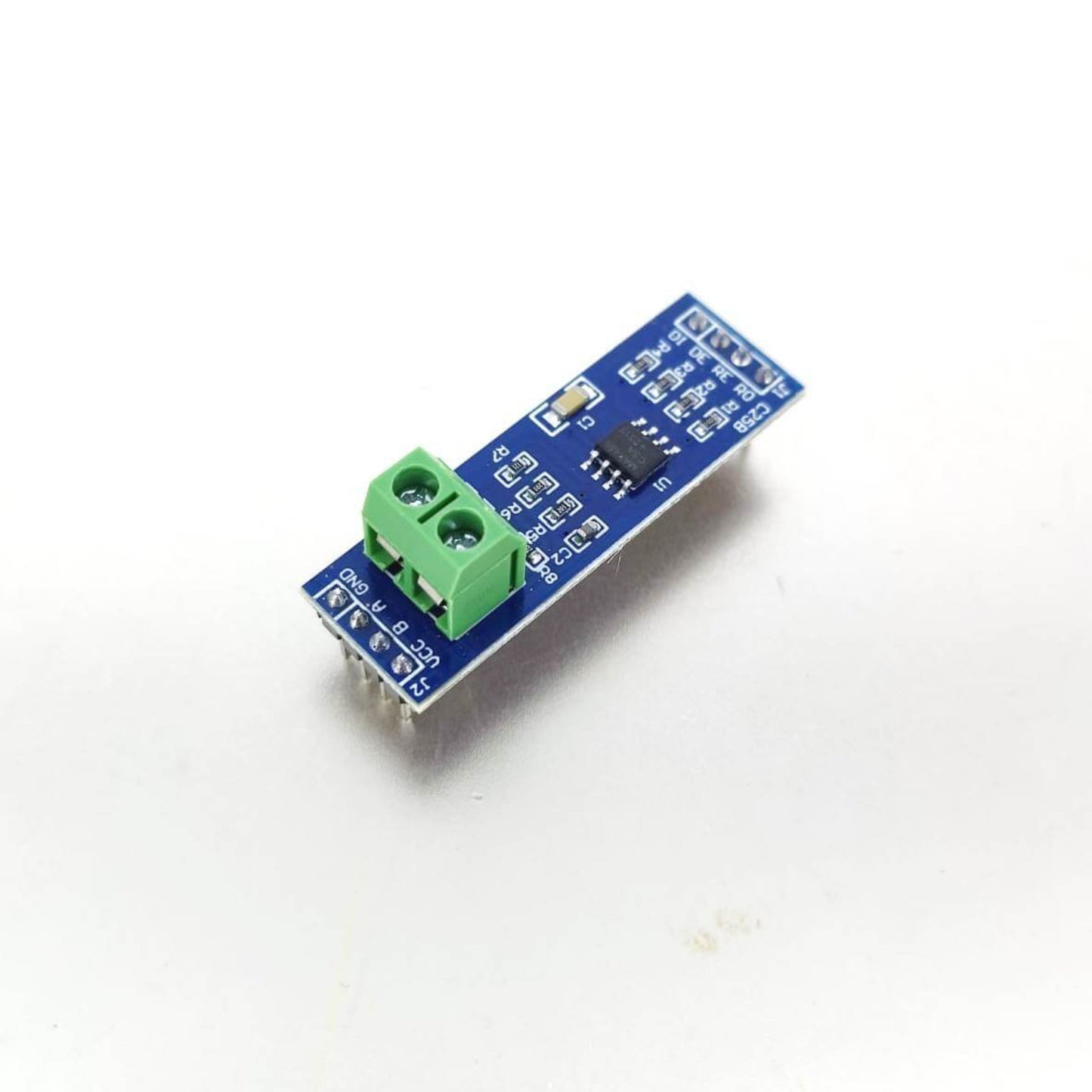 MAX485 RS485 TTL Converter Module for Arduino with green terminal block for easy wiring.