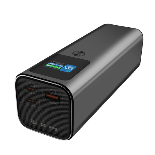 Maxpower 162W PD Laptop Ultra Power Bank with fast charging, USB-C ports and LED power display.