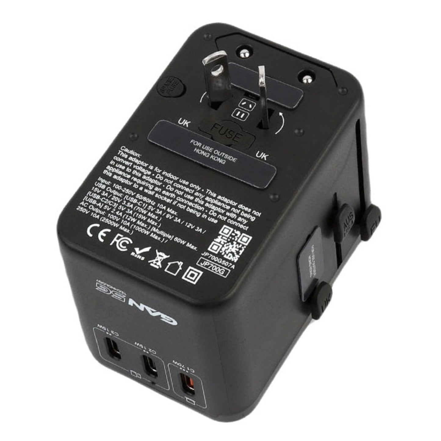 Detail shot of 3 USB-C and 1 USB-A ports