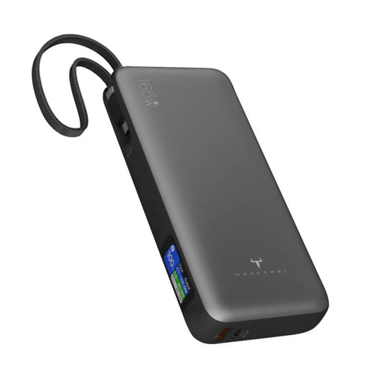 Maxpower RG3380SX+ 165W Power Bank 20,000mAh for laptops in Space Grey.