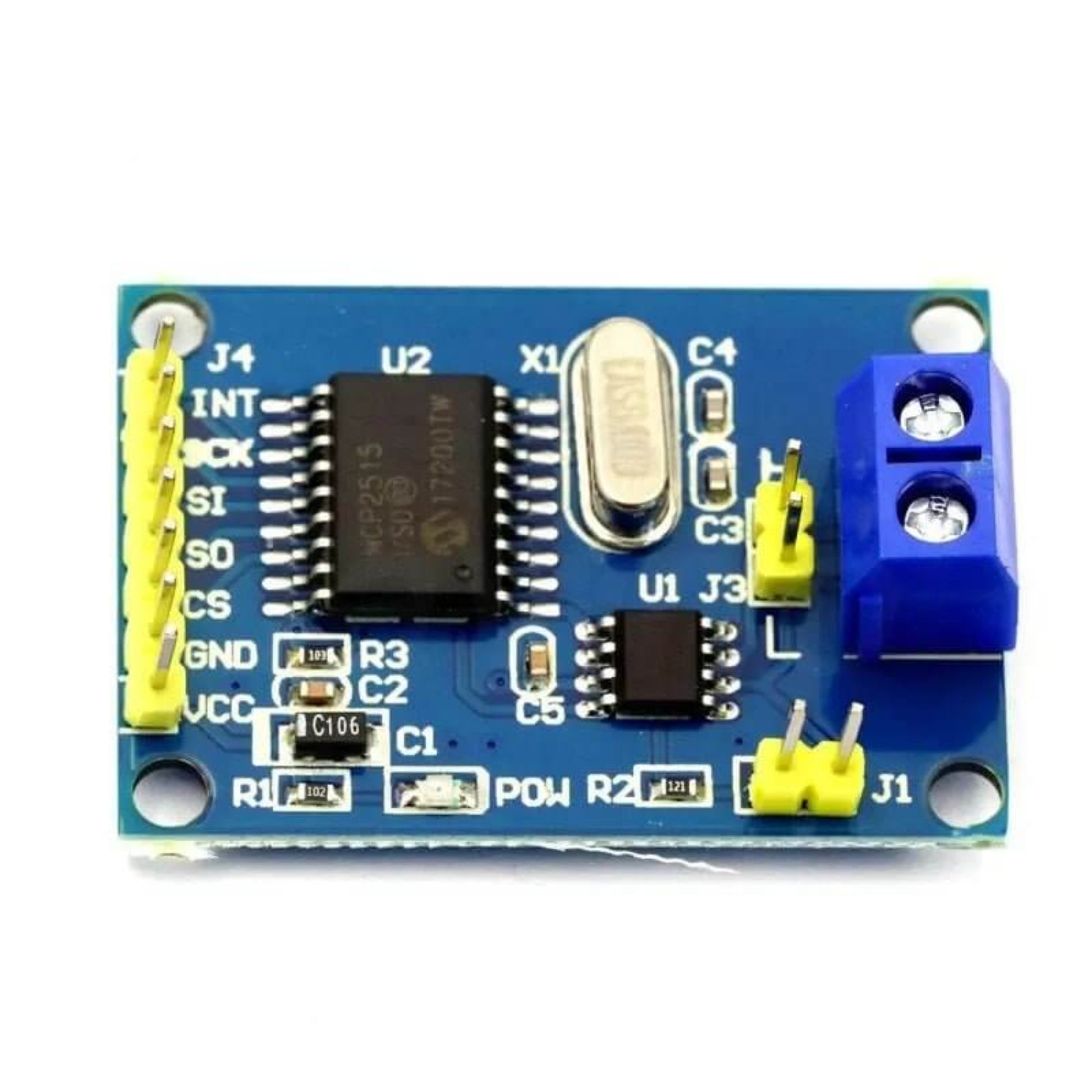 MCP2515 CAN Bus Controller Module with TJA1050 Transceiver for Arduino & 51 MCU SPI Interface.