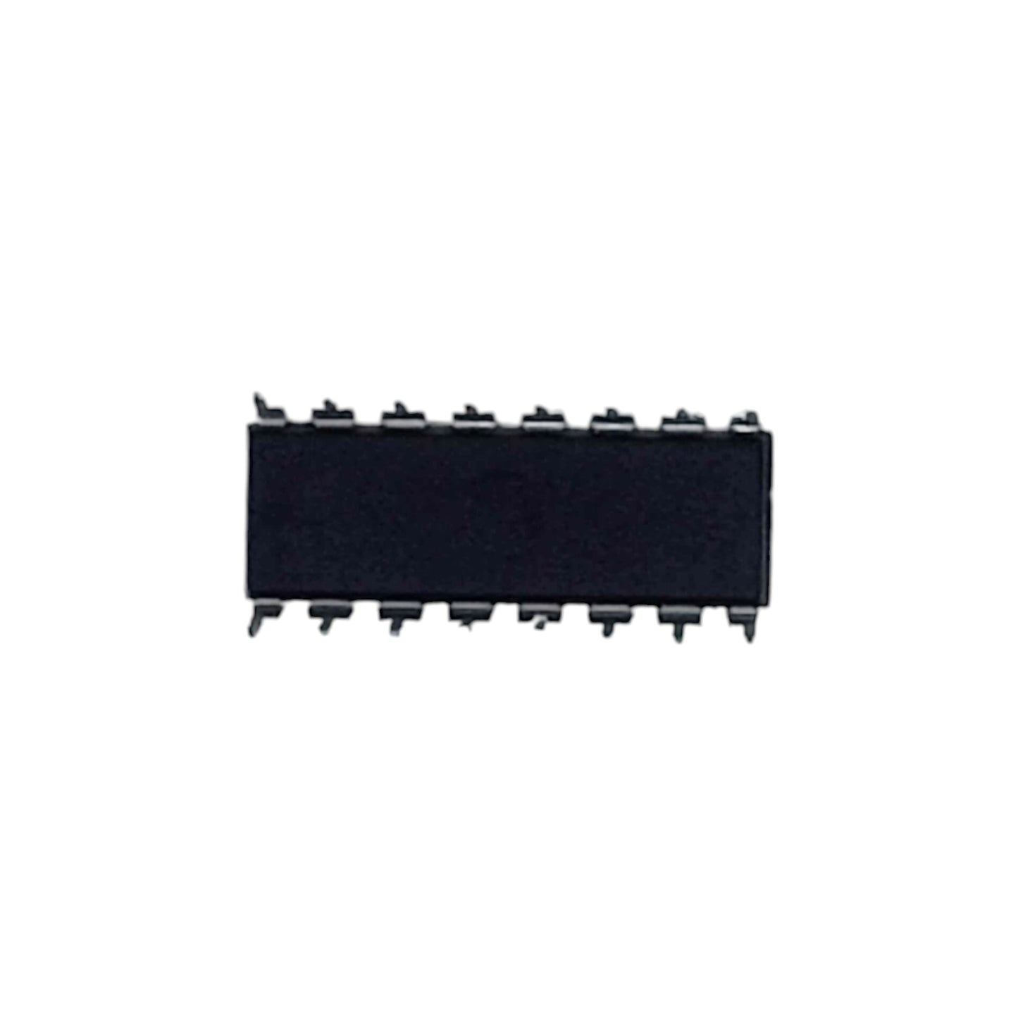 Top down view showing 16 pins of the MCP3008 DIP package