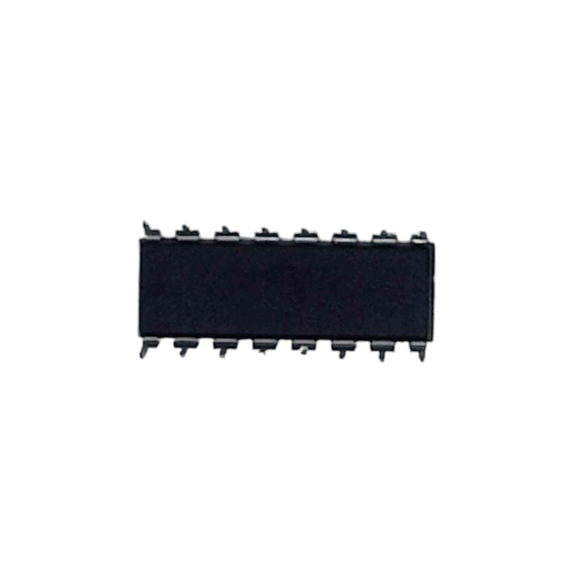 Top down view showing 16 pins of the MCP3008 DIP package