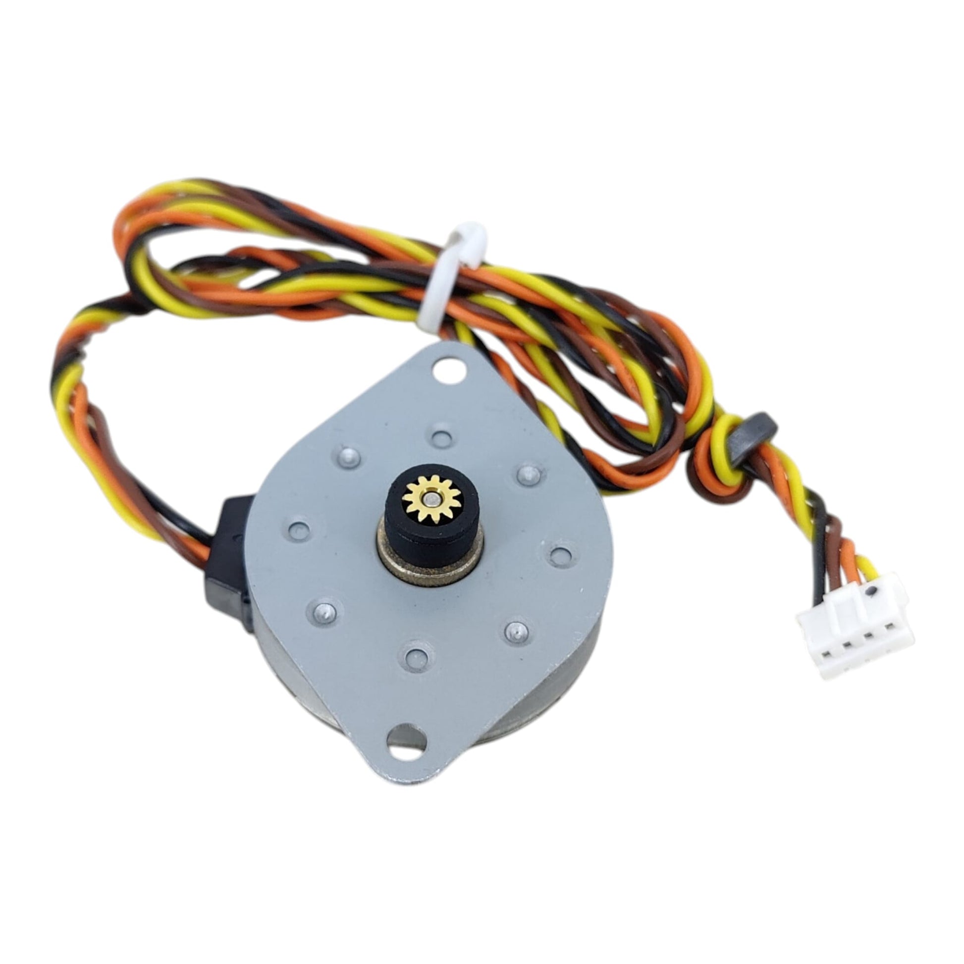 Back view of the Neocene 35mm stepper motor showing the 200mm long 4-wire connection cable.
