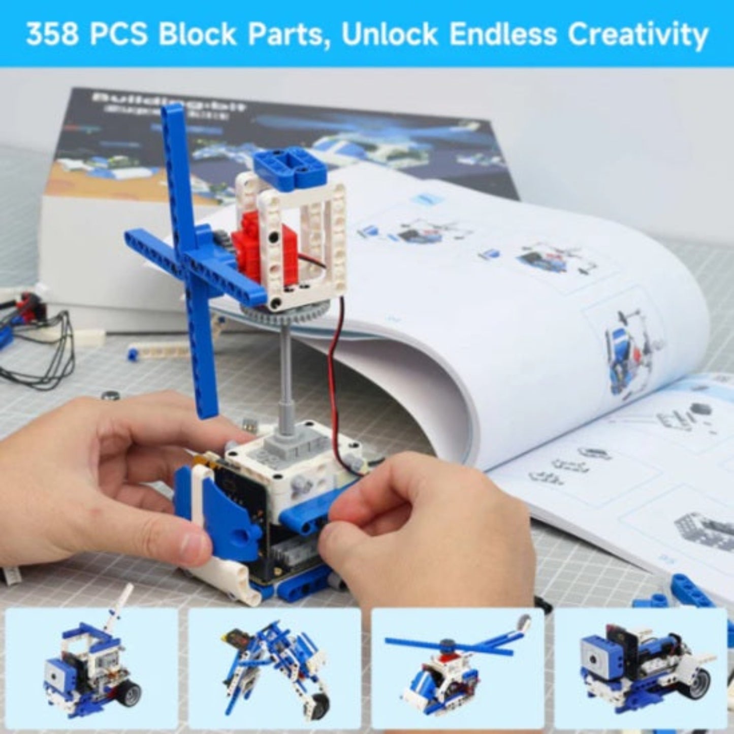 Comparison of control methods: physical Micro:bit remote handle and Bluetooth smartphone application.