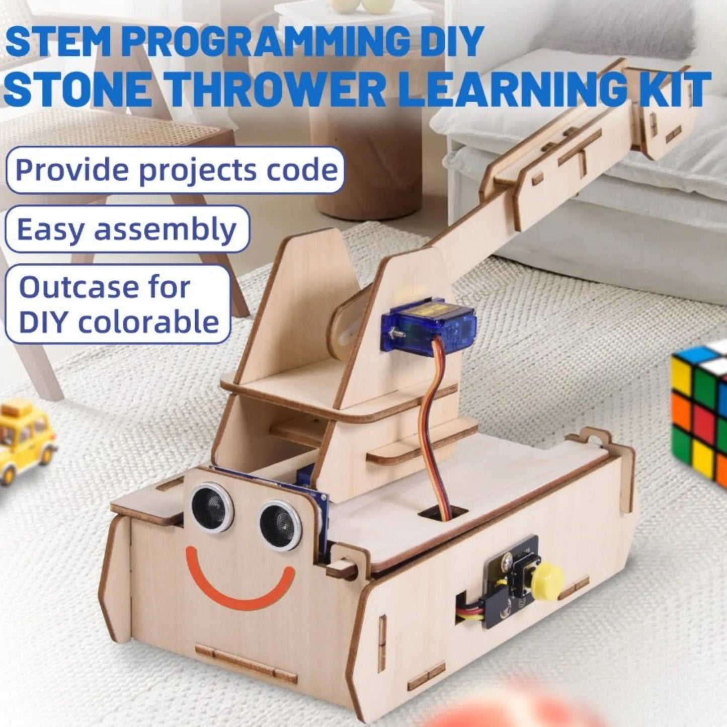 Micro:bit Thrower STEM DIY Learning Kit with easy assembly and project coding features for educational fun.